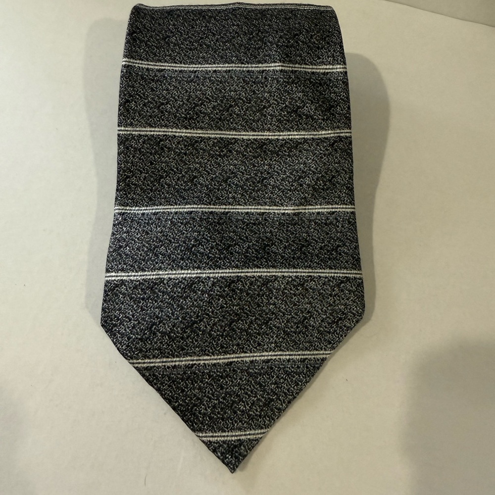 Croft & Barrow Charcoal and White Striped Tie